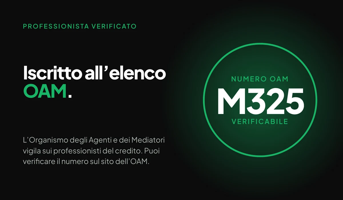 Alessio Formisano è iscritto all’elenco OAM con il numero M325, verificabile sul sito dell’Organismo degli Agenti e dei Mediatori